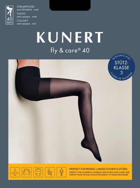 Wygodne rajstopy relaksujące ze stopniowanym uciskiem Fly & Care® marki KUNERT