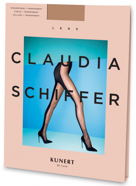 Kunert de Luxe Claudia Schiffer Legs Style No. 7 - Dwukolorowe rajstopy z wyrafinowanym wzorem w delikatne paski