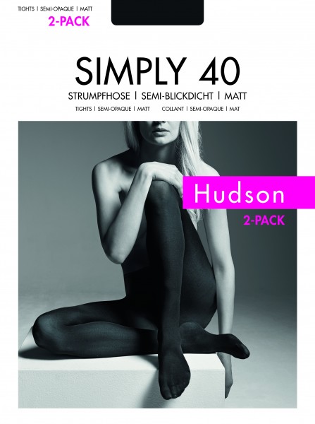Hudson Simply 40 - 2 pary gładkich półkryjących rajstop