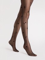 Podgląd: Fiore - Cienkie rajstopy z subtelnym wzorem listków Podgląd: Fiore - Cienkie rajstopy z subtelnym wzorem listków