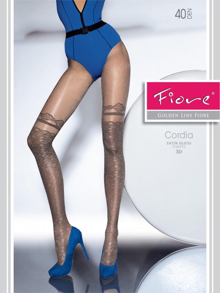 Fiore - Satin gloss mock over the knee rajstopy Cordia