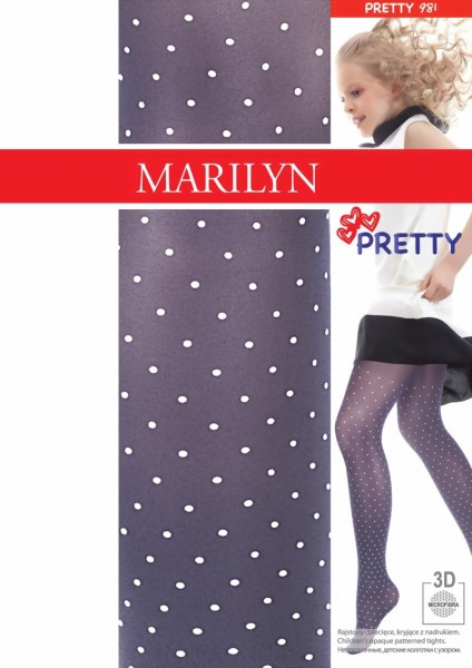 Marilyn - Trendy childrens tights with polka dot pattern Pretty 40 denier