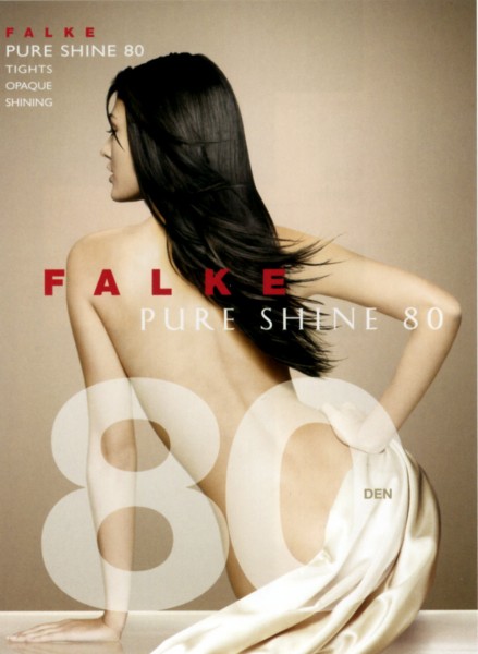 Gładkie błyszczące rajstopy Pure Shine 80 marki Falke