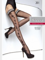 Fiore - Floral pattern hold ups with beautiful lace top Marea 20 denier Fiore - Floral pattern hold ups with beautiful lace top Marea 20 denier