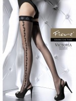 Fiore - Elegant patterned hold ups with decorative lace top Victoria 20 denier Fiore - Elegant patterned hold ups with decorative lace top Victoria 20 denier