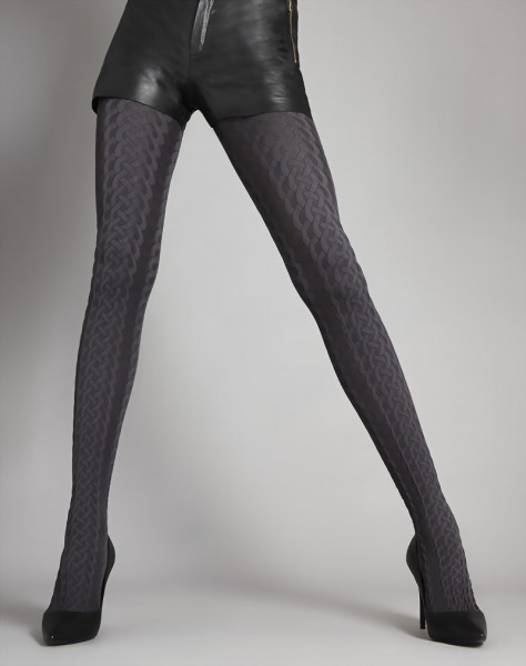 Samburu - Opaque stylish cable pattern tights Christin, 40 DEN