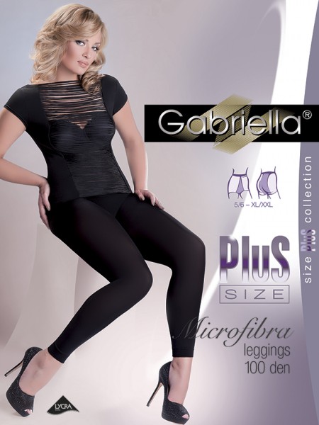 Gabriella - Opaque plus size legginsy Microfibra 100 DEN