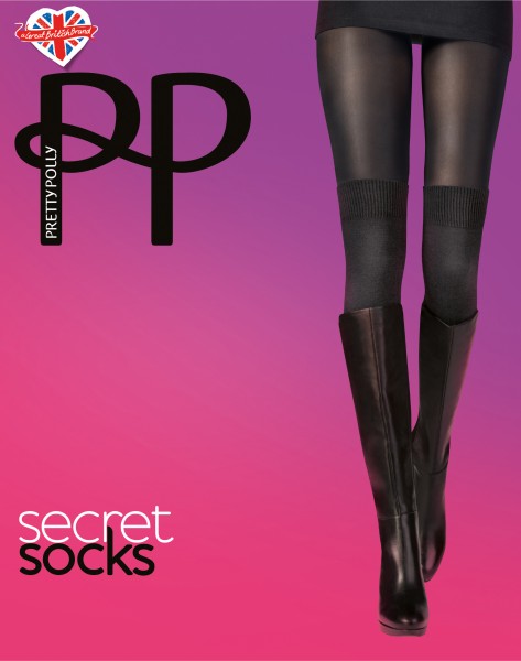 Pretty Polly Secret Socks - Kryjące rajstopy i zakolanówki w jednym