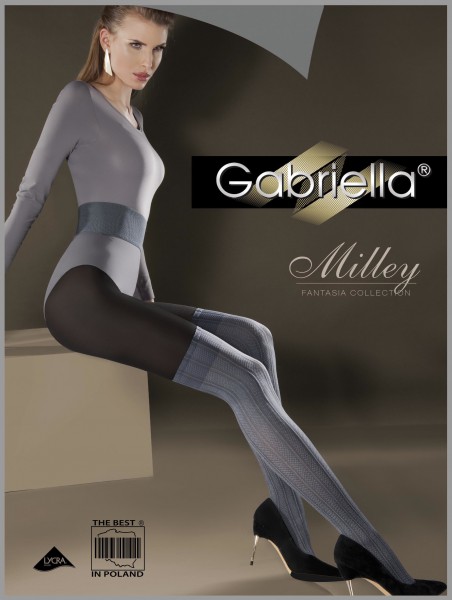 Gabriella - Stylish mock over-the-knee rajstopy with stripes Milley