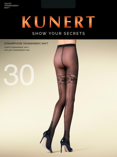 KUNERT Radiance Net - Trendy mock hold up rajstopy with back seam