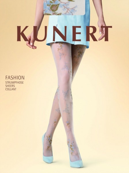 KUNERT - Beautiful, subtle flower pattern tights Springtime