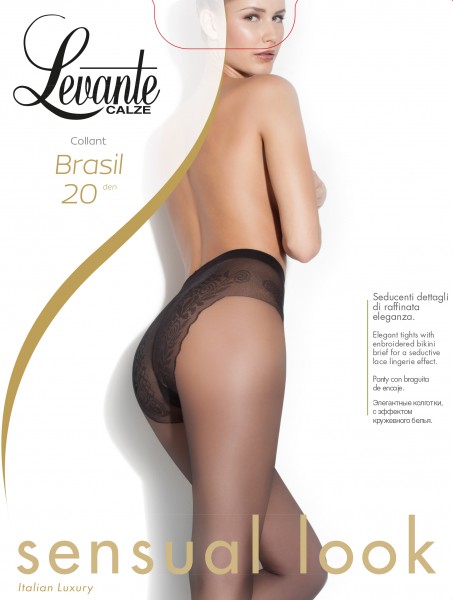Levante - 20 denier elegant high cut bikini brief top rajstopy Brasil
