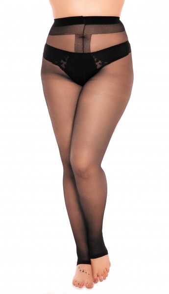 Rajstopy z odkrytymi palcami w dużych rozmiarach Toeless 20 DEN marki Glamory