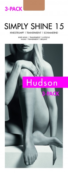 Hudson Simply Shine 15 - Połyskujące podkolanówki - 3 pary w opakowaniu!