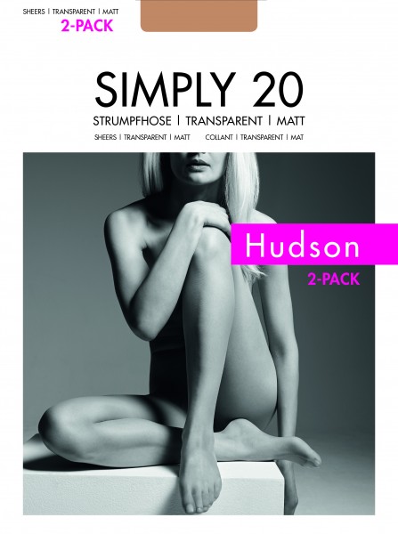 Gładkie matowe rajstopy w stylu natural look Simply 20 marki Hudson - 2-pack