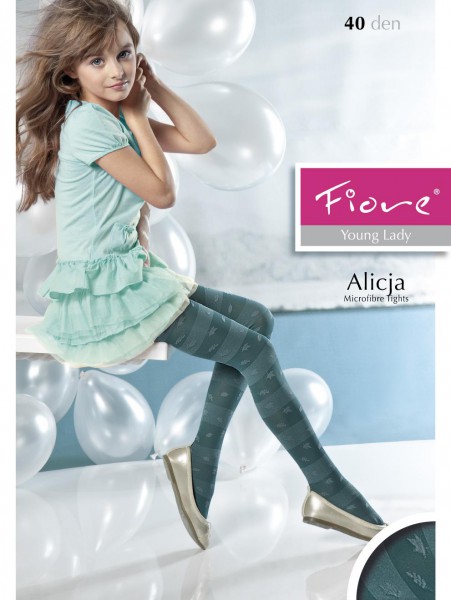 Fiore - Trendy childrens rajstopy with stripes Alicja 40 denier