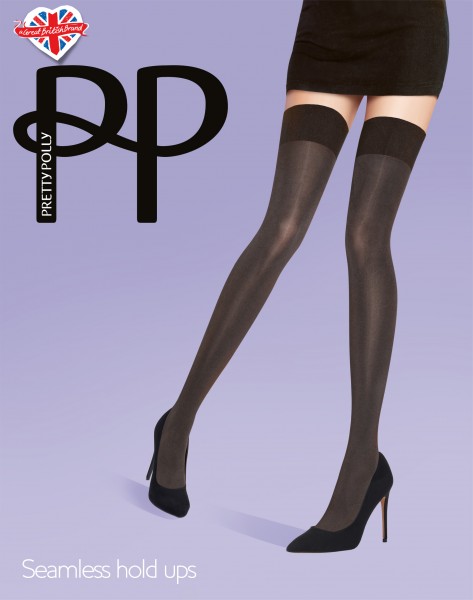 Pretty Polly Seamless Opaque Hold Ups - Bezszwowe, kryjące pończochy samonośne