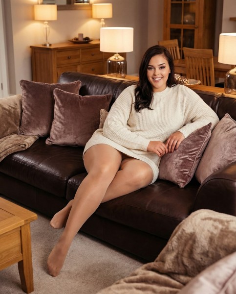 Cienkie błyszczące rajstopy w dużych rozmiarach Satin 20 DEN marki Glamory