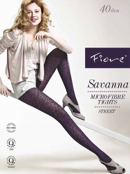 Fiore - leopard print tights Savanna 40 DEN