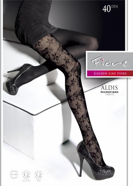 Fiore - Elegant floral pattern tights Aldis 40 DEN