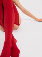 Fiore Diavola - Kryjące rajstopy imitujące pończochy z paskiem Fiore Diavola - Kryjące rajstopy imitujące pończochy z paskiem