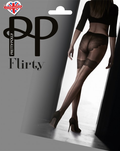 Pretty Polly - PPretty...Delightful back seam rajstopy with elegant lace pant detailing