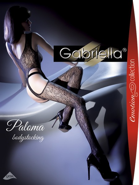 Gabriella - Sensuous floral pattern fishnet bodystocking Paloma