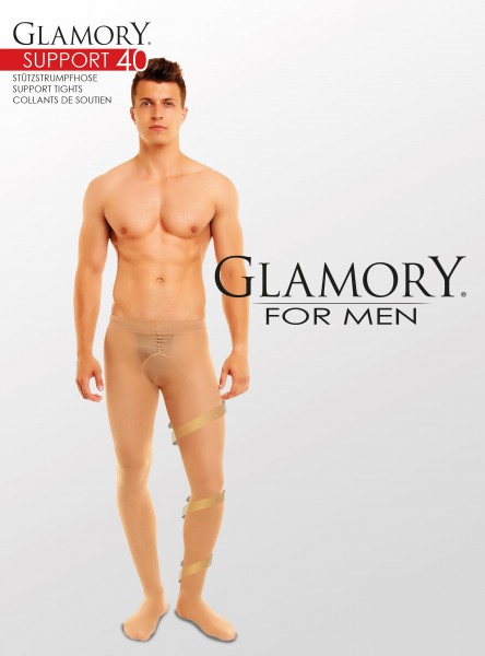 Półkryjące męskie rajstopy w dużych rozmiarach ze stopniowanym uciskiem Support 40 marki Glamory