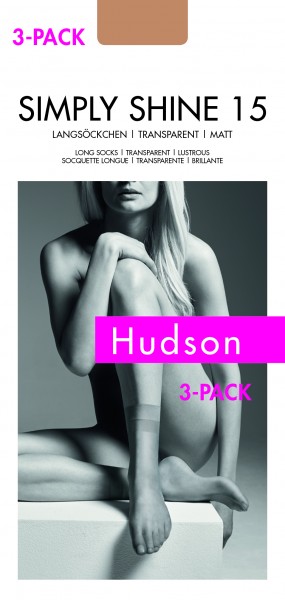 Hudson Simply Shine 15 - Cienkie dłuższe skarpetki z połyskiem - 3 pary w opakowaniu!