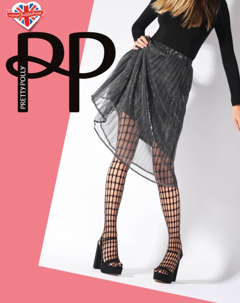 Pretty Polly Oblong Net - Rajstopy kabaretki z wyrafinowaną strukturą siateczki